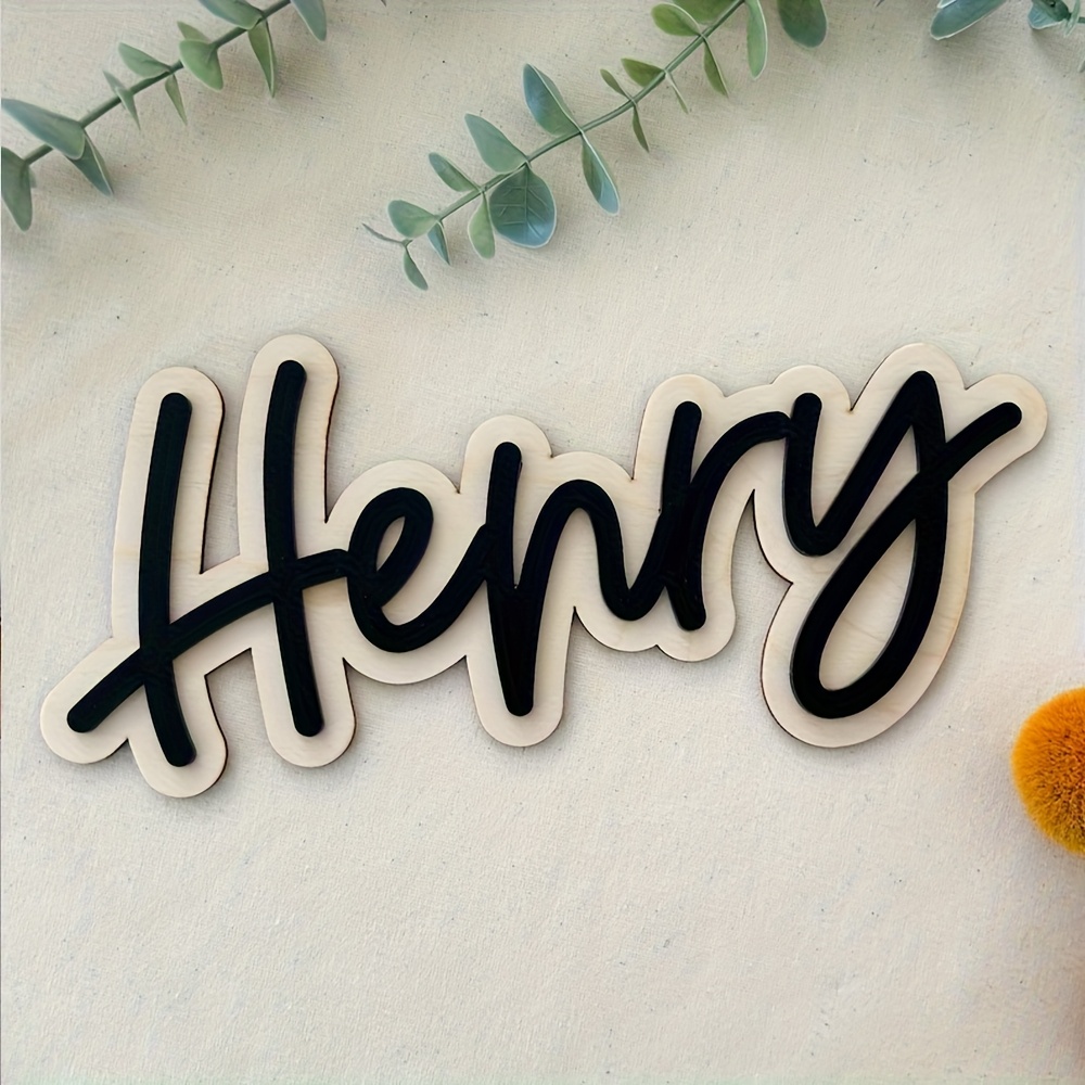 Interior Design Names - Placa de Nome de Madeira Personalizada