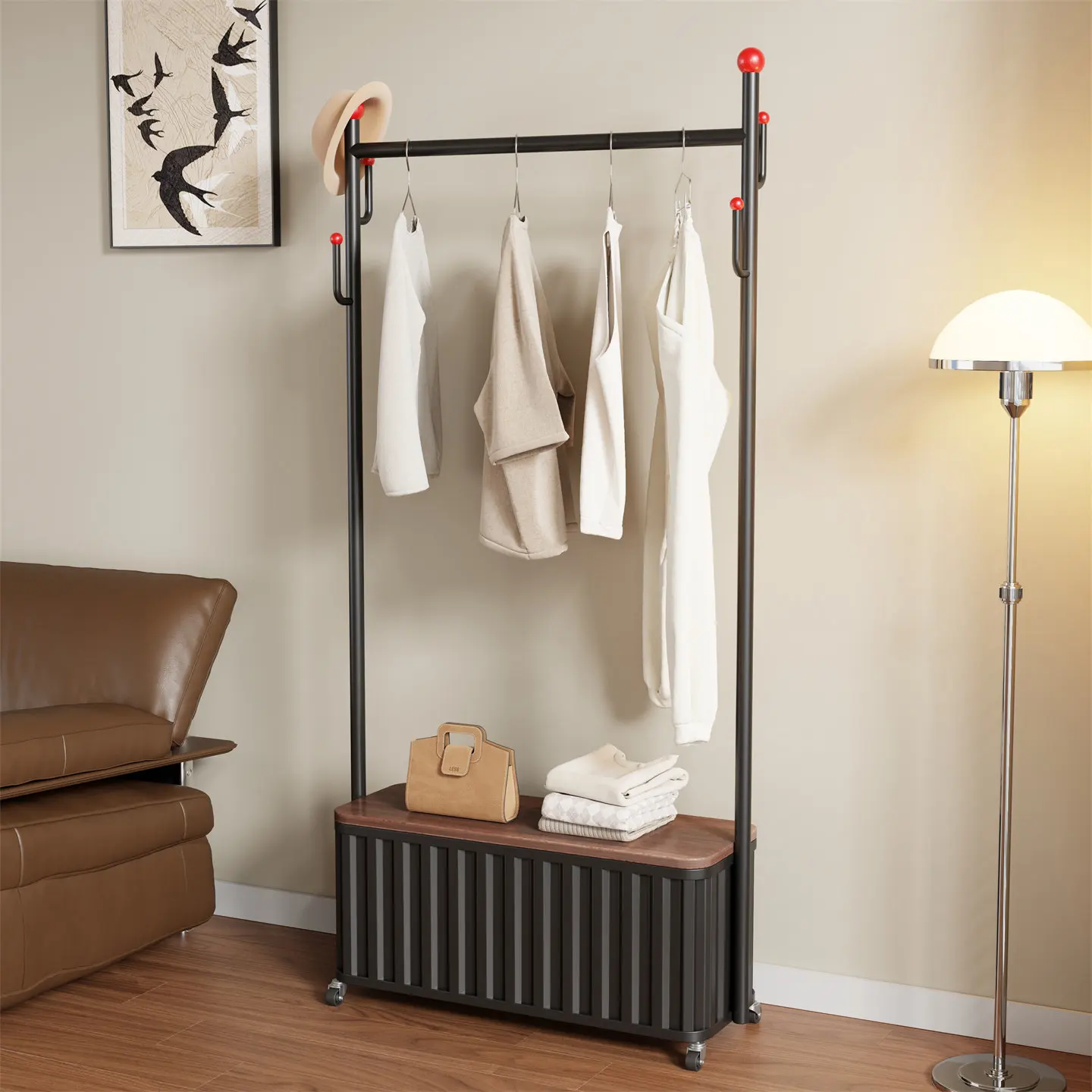 Interior Design Vintage Modern - Cabideiro Modular de Luxo Retrô para