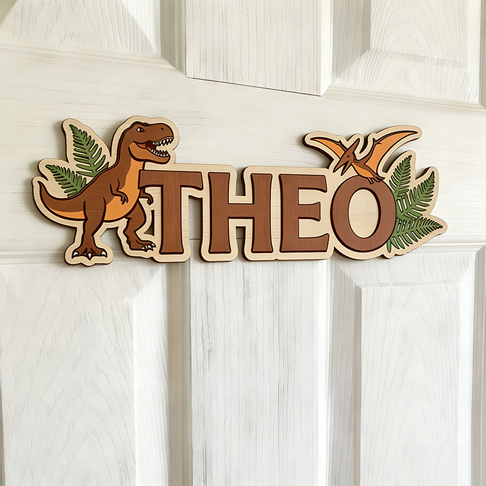 Interior Design Names - Placa de Nome Personalizada de Dinossauro
