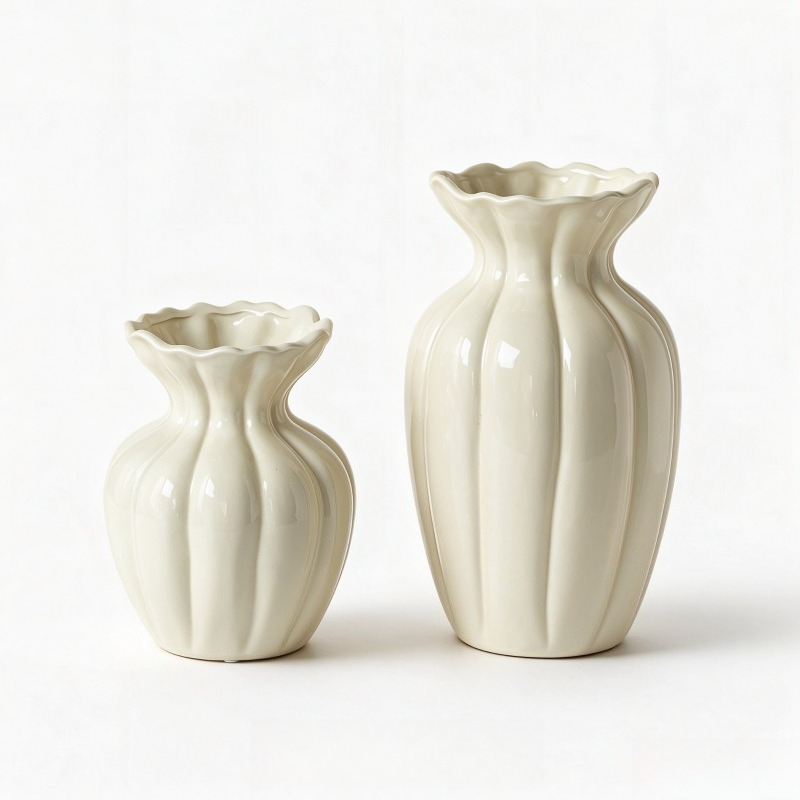 Vaso de Cerâmica Creme Retrô F - Interior Design Vintage Modern avaliação e preço