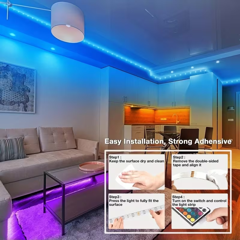 Fitas de luz LED RGB de 1-20M  - Interior Design Tv Room avaliação e preço