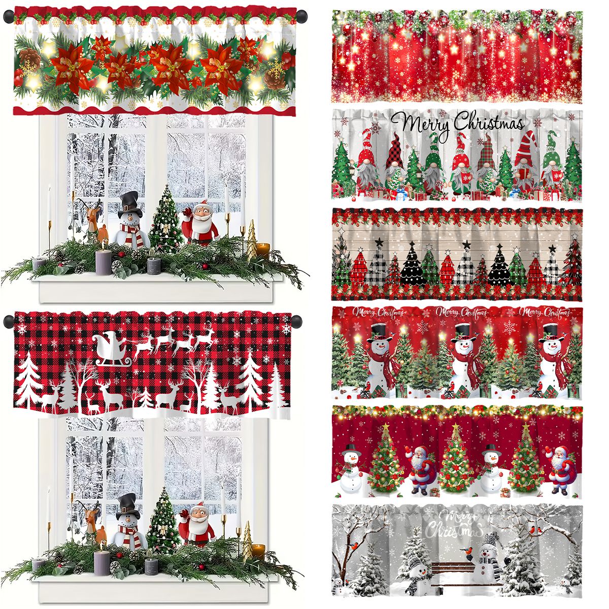 Natal cortina curta feliz nata - Interior Design Kitchen avaliação e preço