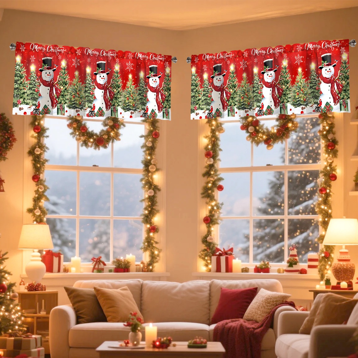 Natal cortina curta feliz nata - Interior Design Kitchen avaliação e preço
